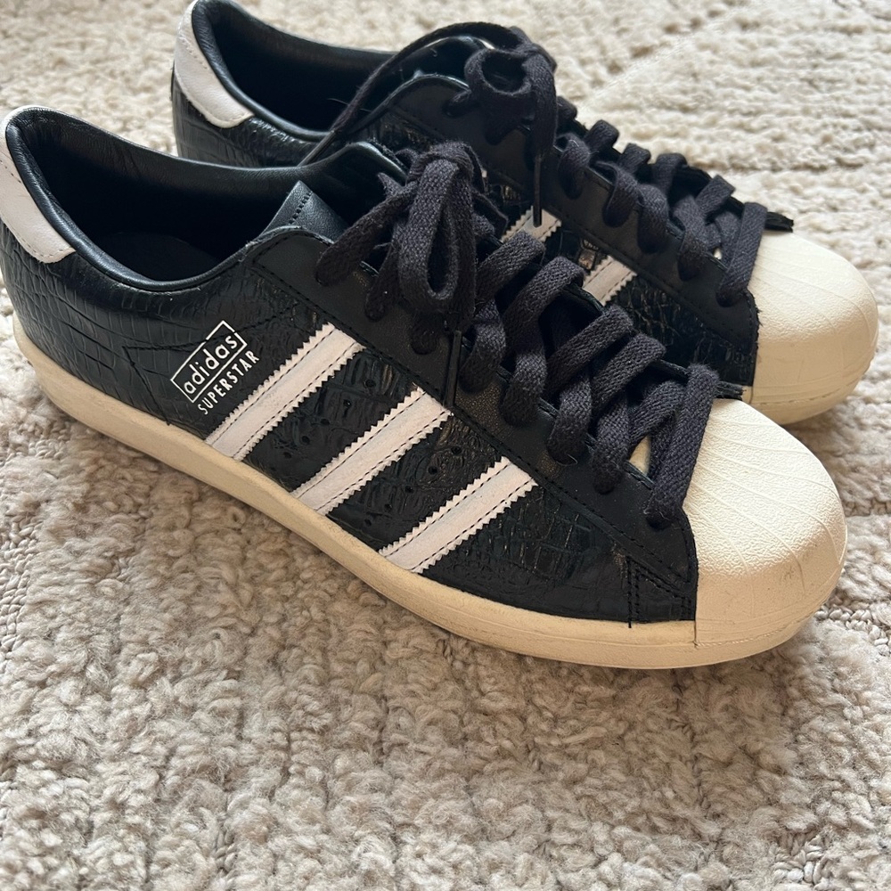 Adidas Superstar Vintage croc-effect leather sneakers